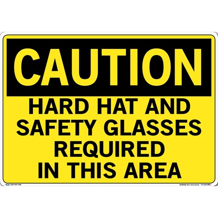 Vestil Sign, Caution, 20.5x14.5", Label/Decal, .01, SI-C-46-E-LB-011 SI-C-46-E-LB-011